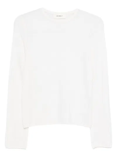 Lisa Yang Georgie Cashmere Sweater Round Neck Ribbed In White