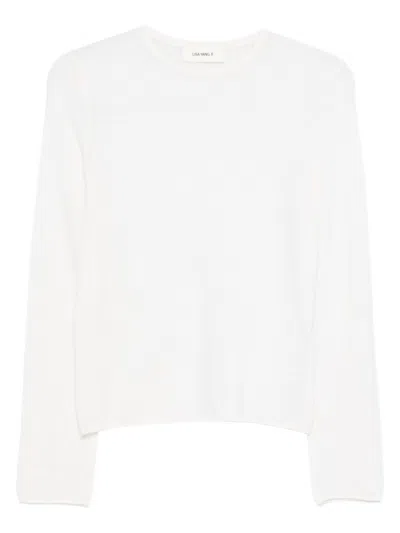 Lisa Yang Georgie Cashmere Sweater Round Neck Ribbed In White