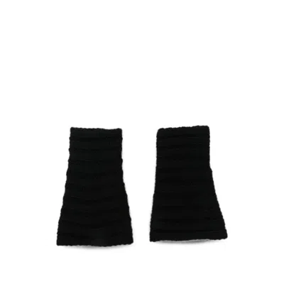 Lisa Yang Zarie Ribbed-knit Fingerless Gloves In Black