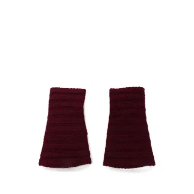 Lisa Yang Ribbed-knit Fingerless Gloves In Burgundy