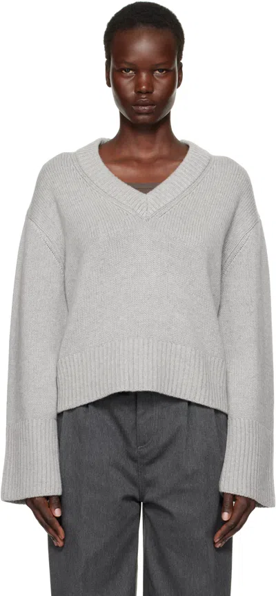 Lisa Yang Gray Aletta Sweater In Do Dove Grey