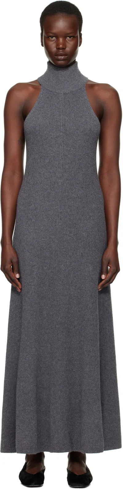 Lisa Yang Gray Amannda Maxi Dress In Gr Graphite