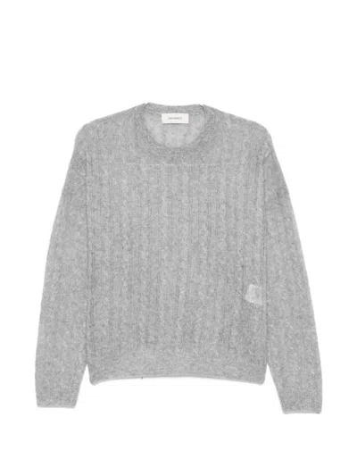 Lisa Yang Gray Cable Knit Crewneck Sweater