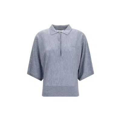 Lisa Yang Gray Cashmere Sweater In Blue
