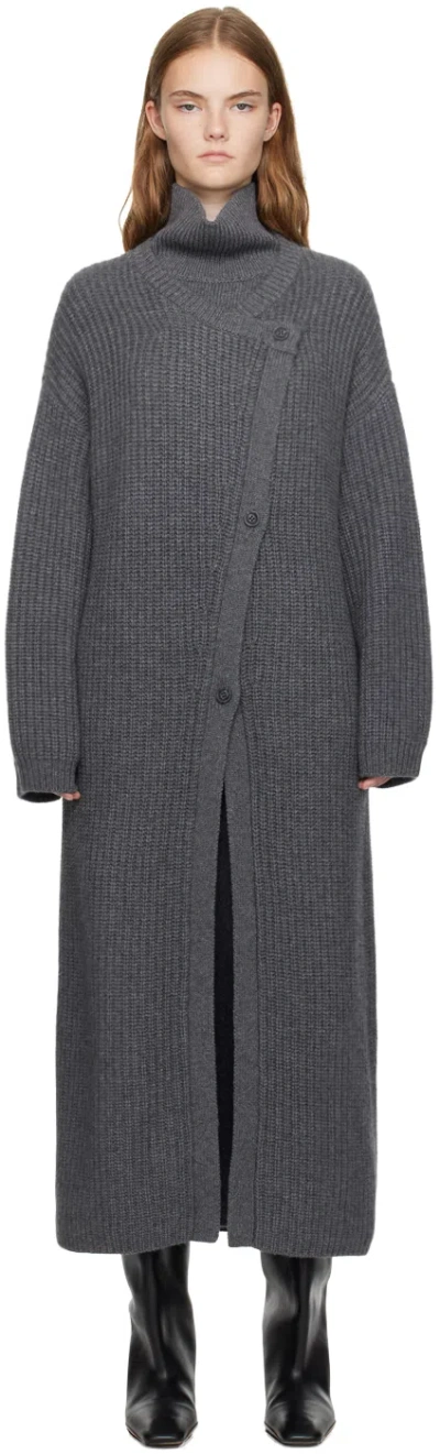 Lisa Yang Gray Elodie Cardigan In Gr Graphite