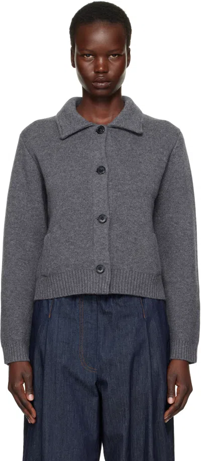 Lisa Yang Gray Lynna Cardigan In Gr Graphite