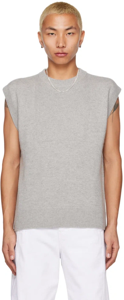 Lisa Yang Gray 'the Dennis' Vest In Dove Grey