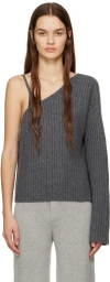 Lisa Yang Single-sleeve Cashemere Top In Gr Graphite