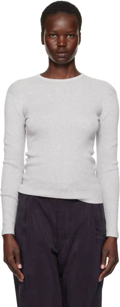 Lisa Yang Gray Vivian Long Sleeved T-shirt In Mk Misty Grey