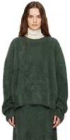 Lisa Yang Natalia Cashmere Sweater In oz Olive Brushed