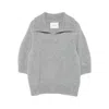 Lisa Yang Lailai Cashmere And Silk Polo Sweater In Gray