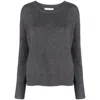 Lisa Yang Cashmere Knit Oversized Sweater With Contrasting Edge Detail In Gray