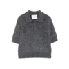 Lisa Yang Women Carolyn Short Sleeves Sweater In Gray