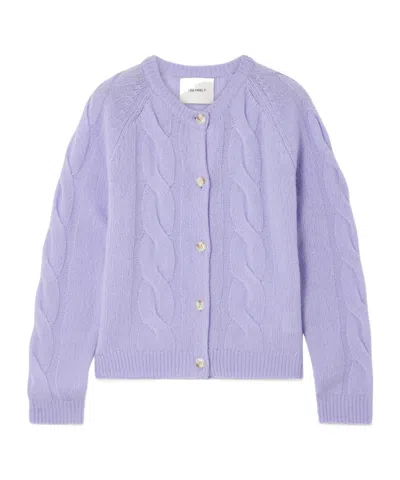 Lisa Yang Gwyneth Cable-knit Cashmere Cardigan In Blue