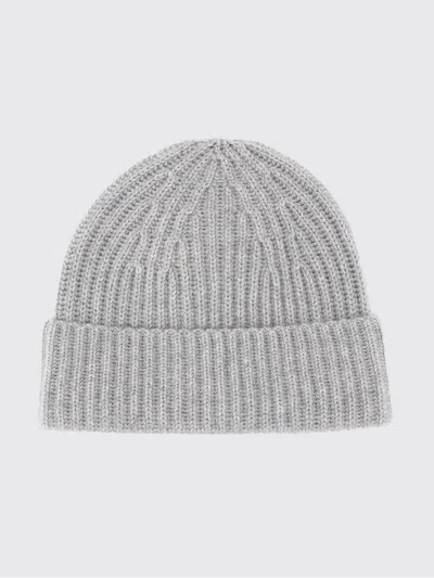 Lisa Yang Cashmere Beanie With Wide Ribbed Brim And Relaxed Fit In Gray