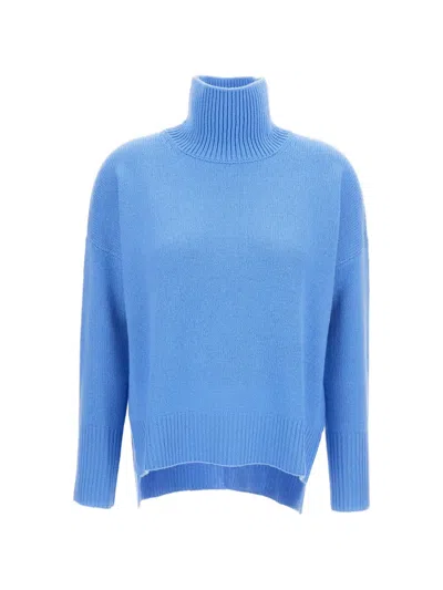 Lisa Yang Light Blue Heidi Heavy-knit Cashmere Turtleneck
