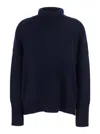 Lisa Yang Heidi Blue Turtleneck Knit Sweater In Cashmere Woman In Blue