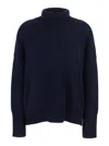 Lisa Yang Heidi Blue Turtleneck Knit Sweater In Cashmere Woman In Blue