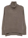 Lisa Yang Cashmere Sweater In Hazelnut Color With High Colla In Brown