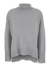 Lisa Yang Heidi Grey Turtleneck Knit Sweater In Cashmere Woman In Gray