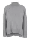 Lisa Yang Heidi Grey Turtleneck Knit Sweater In Cashmere Woman In Gray