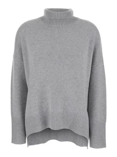 LISA YANG 'HEIDI' GREY TURTLENECK KNIT SWEATER IN CASHMERE WOMAN