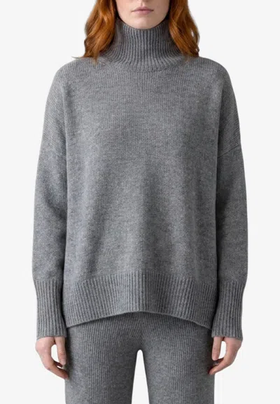 Lisa Yang Heidi Turtleneck Cashmere Sweater In Gray