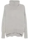 Lisa Yang Heidi Grey Turtleneck Knit Sweater In Cashmere Woman In Gray