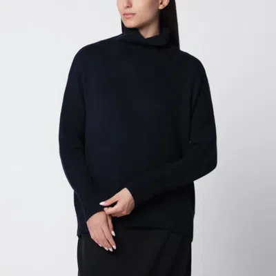 Lisa Yang Heidi Turtleneck Sweater In Navy Cashmere In Orange
