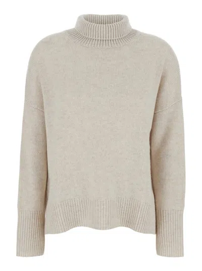LISA YANG 'HEIDI' WHITE TURTLENECK KNIT SWEATER IN CASHMERE WOMAN