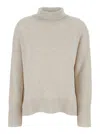 Lisa Yang Heidi White Turtleneck Knit Sweater In Cashmere Woman In Neutral