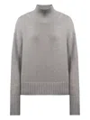 Lisa Yang High-neck Ribbed Sweater In Gray