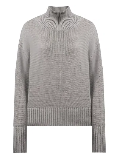 Lisa Yang High-neck Ribbed Sweater In Gray