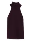 Lisa Yang High-neck Ribbed Top In Burgundy