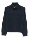 Lisa Yang Ribbed Turtleneck Sweater In Blue