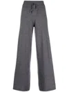 Lisa Yang High-rise Cashmere Trousers With Drawstring Waist And Wide-leg Design In Gray