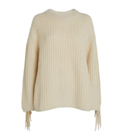 Lisa Yang Hilma Fringed Sweater In Ivory