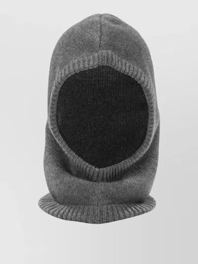 Lisa Yang Hooded Stretch Knit Hats Soft Texture In Gray