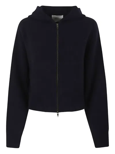 Lisa Yang Hooded Zip-up Cardigan In Blue