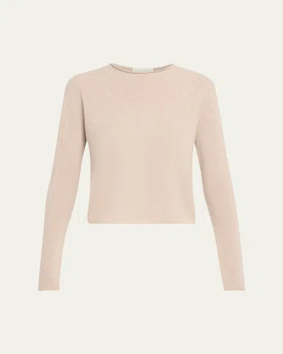 Lisa Yang Ida Roll-edge Cashmere Crewneck Sweater In Pink