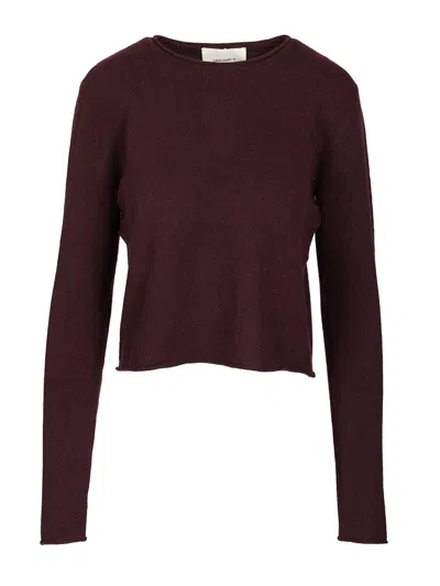 Lisa Yang Ida Sweater Knitwear Brown In Burgundy