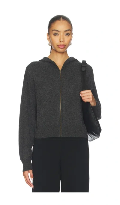 Lisa Yang Ilie Zip Hooded Sweater In Gray