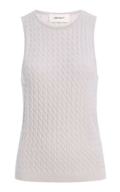 Lisa Yang Iora Cable-knit Cashmere Top In White