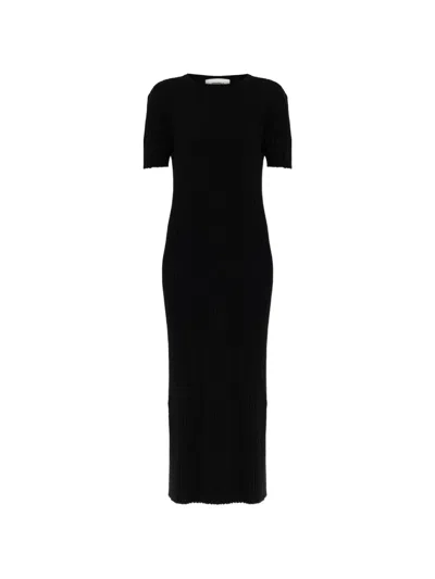 Lisa Yang Isabela Ribbed Midi Dress In Black