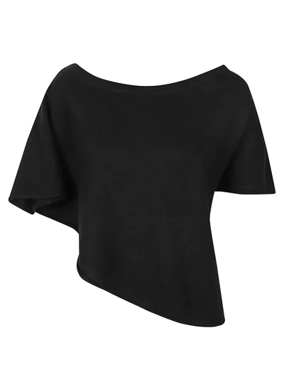 Lisa Yang Ivana Asymmetrical Off-the-shoulder Top In Black