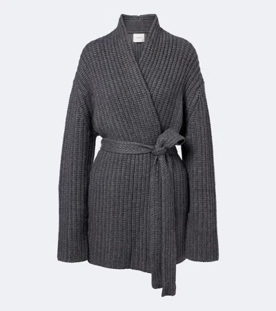 Lisa Yang Jacqueline Cashmere Wrap Cardigan In Gray