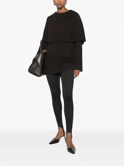 Lisa Yang Jaylani Cape-overlay Cashmere Sweater In Brown