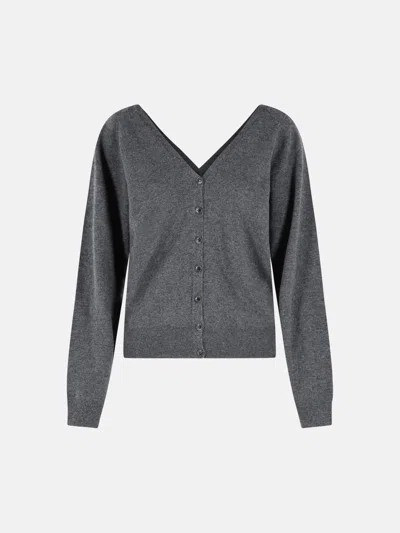 Lisa Yang Jiani Cashmere Cardigan Long Sleeves V Neckline In Gray