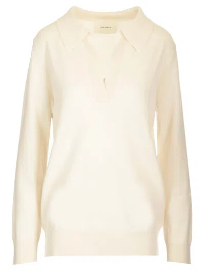 Lisa Yang Josefine Cream Sweater In White
