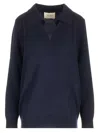 Lisa Yang Josefine Cream Sweater In Blue